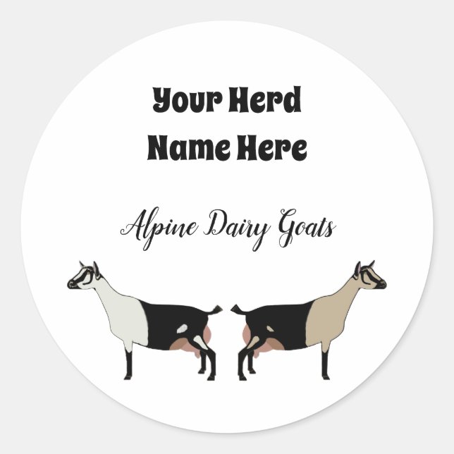 Personalized Alpine Dairy Goat Sticker (Front)