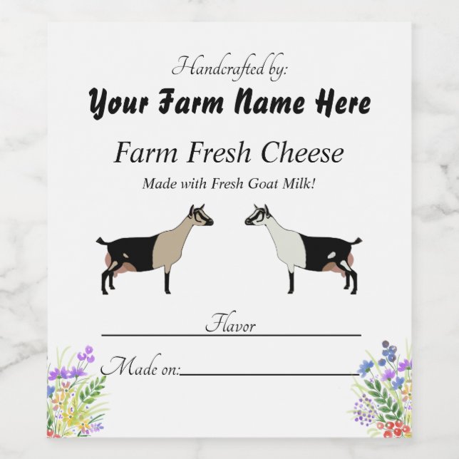 Personalized Alpine Goat Cheese Label (Single Label)