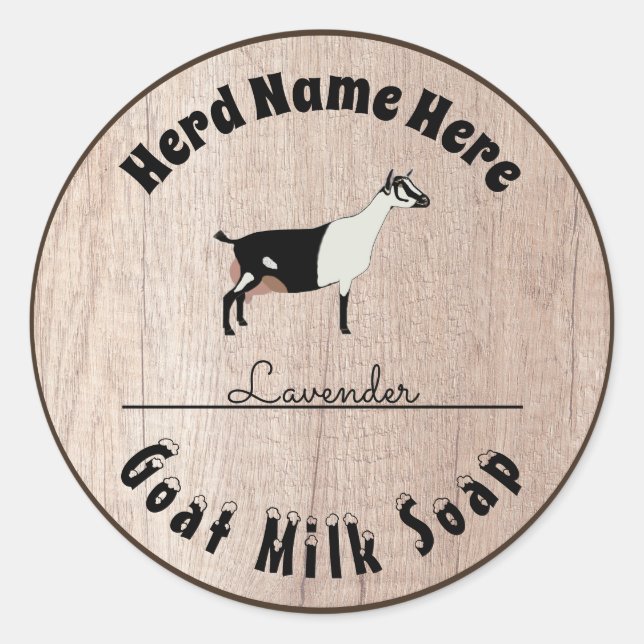 Personalized Alpine Goat Milk Soap Classic Round Sticker (Front)