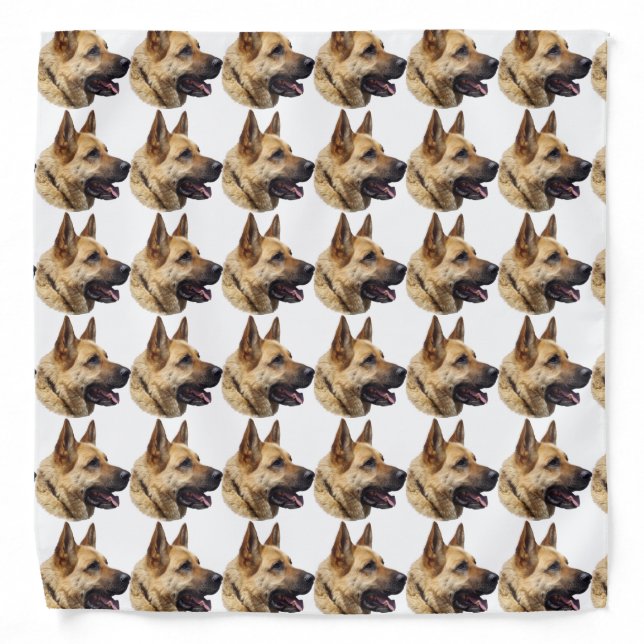 Personalized Alsatian German Shepherd dog Bandana (Front)