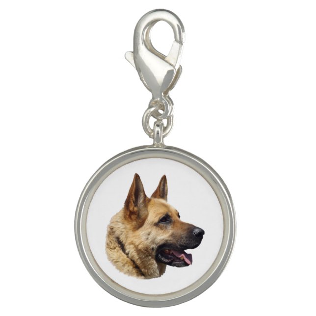 Personalized Alsatian German shepherd dog Charm (Front)