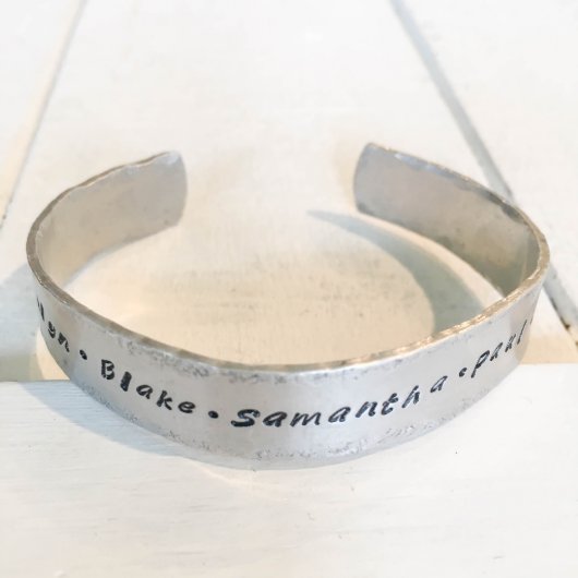 Personalized Aluminum Cuff Bracelet (Front)