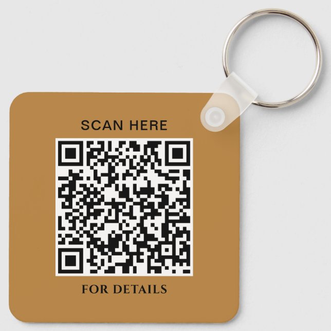 Personalized Aluminum Square Keychain with QR Code (Back)