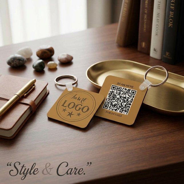 Personalized Aluminum Square Keychain with QR Code (Personalized Aluminum Square Keychain with QR Code)