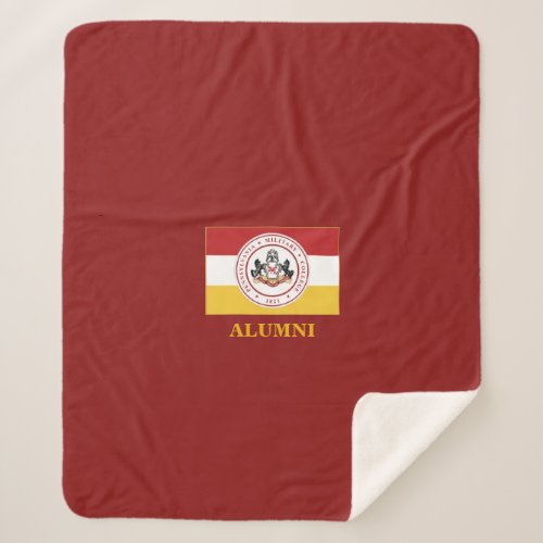 PERSONALIZED ALUMNI Red Sherpa PMC Flag Blanket
