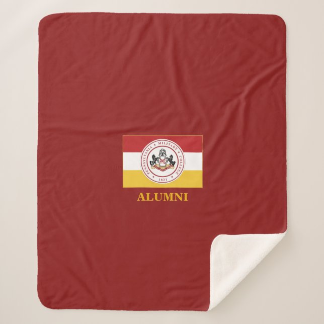 PERSONALIZED ALUMNI Red Sherpa PMC Flag Blanket (Front)
