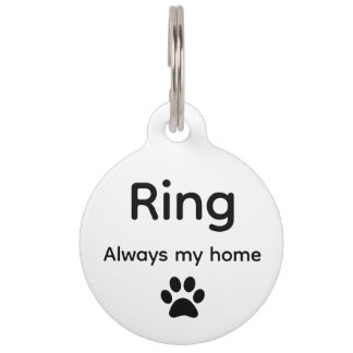 Personalized “Always My Home” Round dog ID Tag
