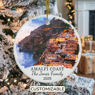 Personalized Amalfi Coast, Italy Gift Ceramic Ornament