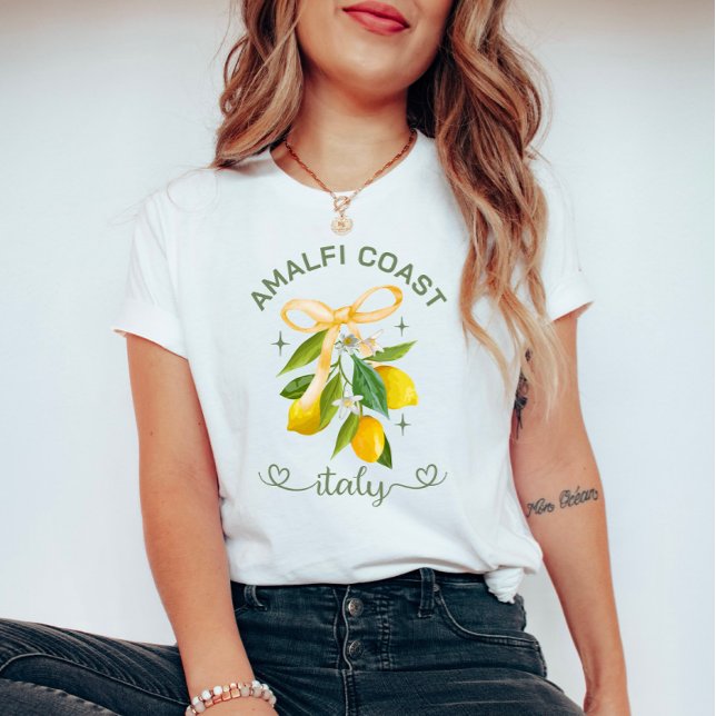  Personalized Amalfi Coast– Italy Lemon & Bow  T-Shirt (Creator Uploaded)