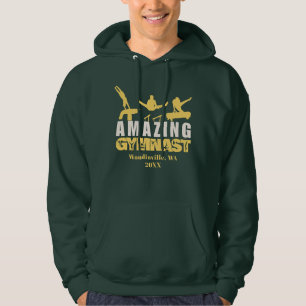 Personalized Amazing Gymnast Location Date Name Hoodie