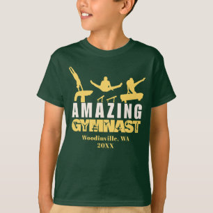 Personalized Amazing Gymnast Location Date Name T-Shirt