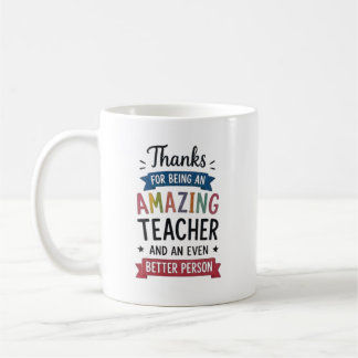 Personalized Amazing Teacher Thank You Design Coffee Mug