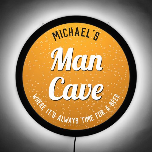 Personalized Amber Beer Man Cave LED Sign