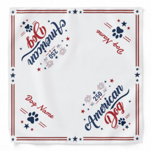 Personalized America 250 Patriotic Dog Bandana