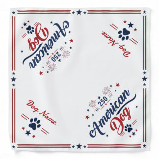 Personalized America 250 Patriotic Dog Bandana