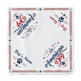 Personalized America 250 Patriotic Dog Bandana sm