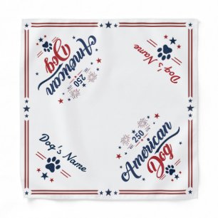 Personalized America 250 Patriotic Dog Bandana sm
