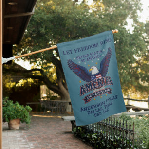 Personalized America 250th Anniversary Eagle Flag