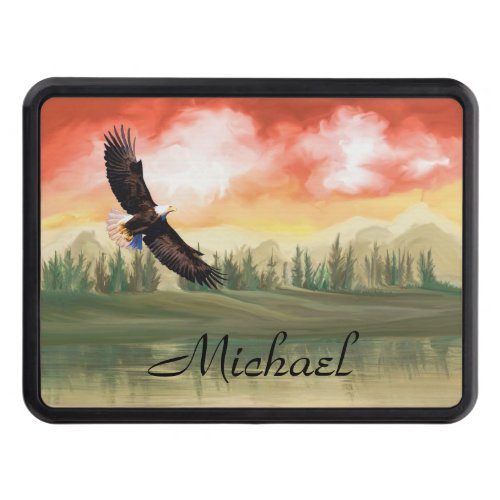 Personalized America Bald Eagle In Flight Hitch Cover