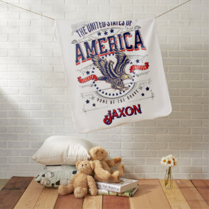 Personalized American 250 Year Anniversary Baby Blanket