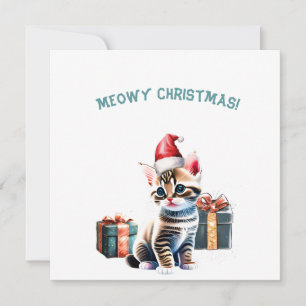 Personalized American Bobtail Kitten Holiday Card