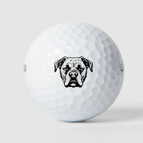 Personalized American Bulldog Black and White Golf Balls