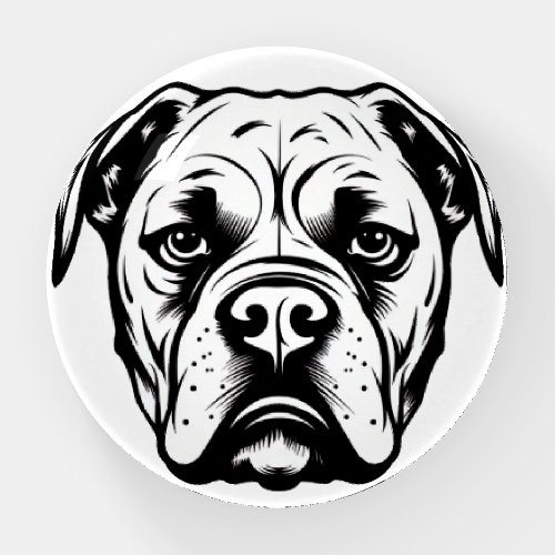 Personalized American Bulldog Black and White Paperweight