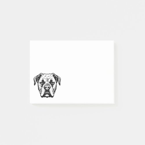 Personalized American Bulldog Black and White Post_it Notes