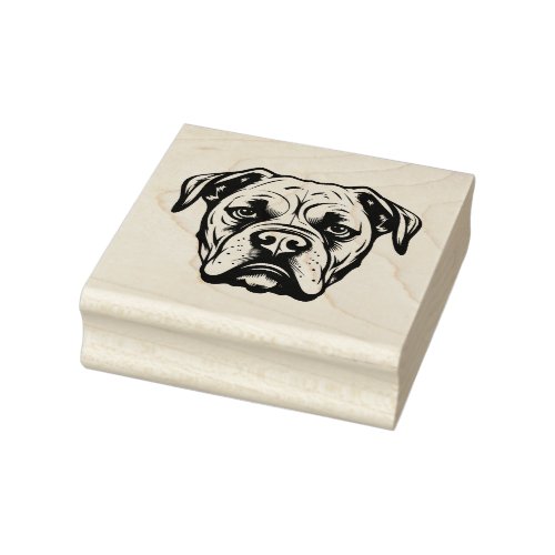Personalized American Bulldog Black and White Rubber Stamp