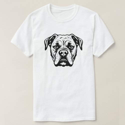 Personalized American Bulldog Black and White T_Shirt