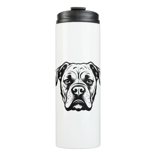 Personalized American Bulldog Black and White Thermal Tumbler