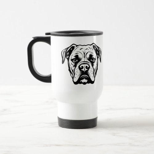 Personalized American Bulldog Black and White Travel Mug