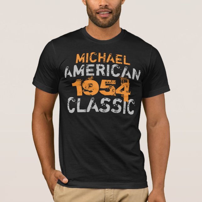 Personalized American Classic Birthday T-Shirt (Front)