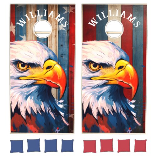 Personalized American Eagle for Family Cornhole Set