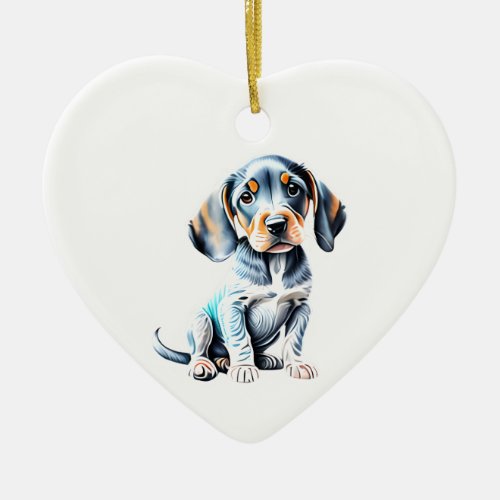 Personalized American English Coonhound Puppy Dog Ceramic Ornament