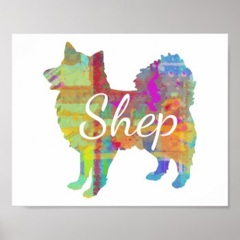 Personalized American Eskimo Dog Art Print Poster by Silhouette_Shop at Zazzle