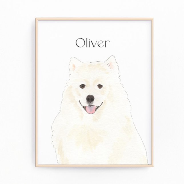 Personalized American Eskimo Samoyed Dog Photo Print (Creator Uploaded)