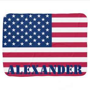 Personalized American Flag Baby Blanket