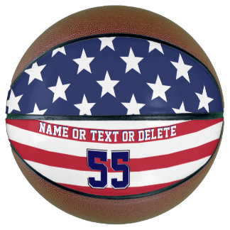 Personalized American Flag Basketball, Patriotic Basketball