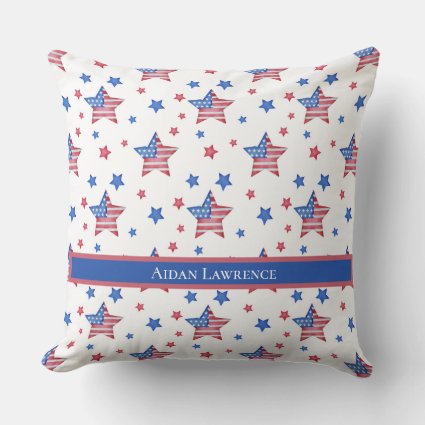 Personalized American Flag Blue Red Star