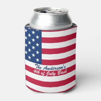Personalized American Flag Can Cooler