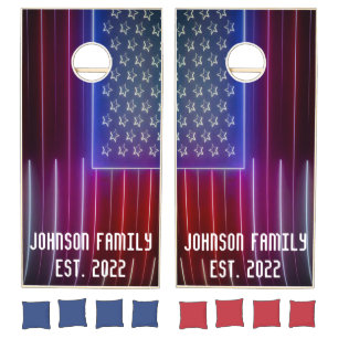 Personalized American Flag Family Cornhole Set