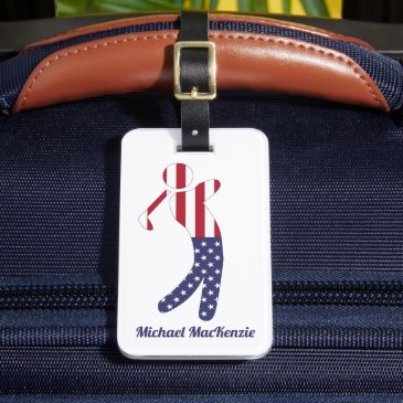 Personalized American Flag Golf Player