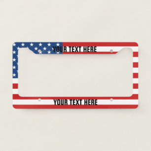 Personalized American Flag License Plate Frame
