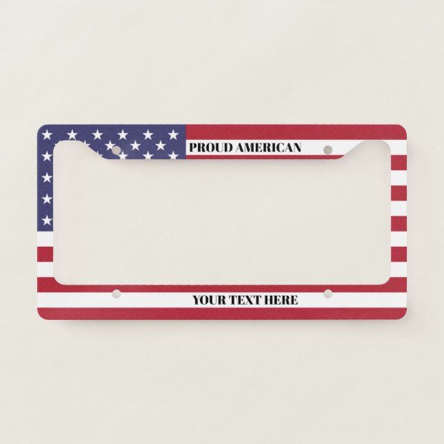 Personalized American Flag License Plate Frame (Front)