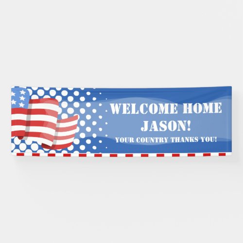 Personalized American Flag Military Banner