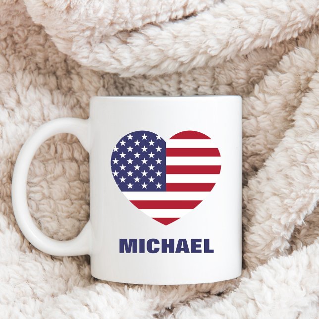 Personalized American Flag or Your Image and Name Coffee Mug (Creator Uploaded)