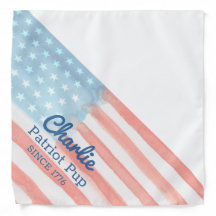 Personalized American Flag Patriot Pup Dog Bandana