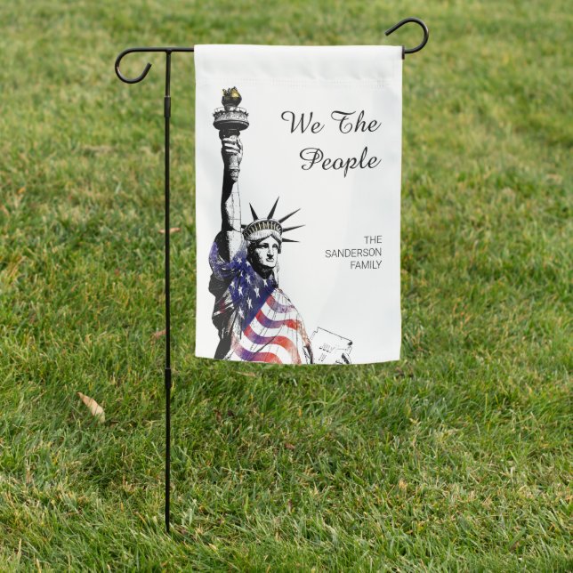 Personalized  American Flag Patriotic Lawn flag (In SItu)