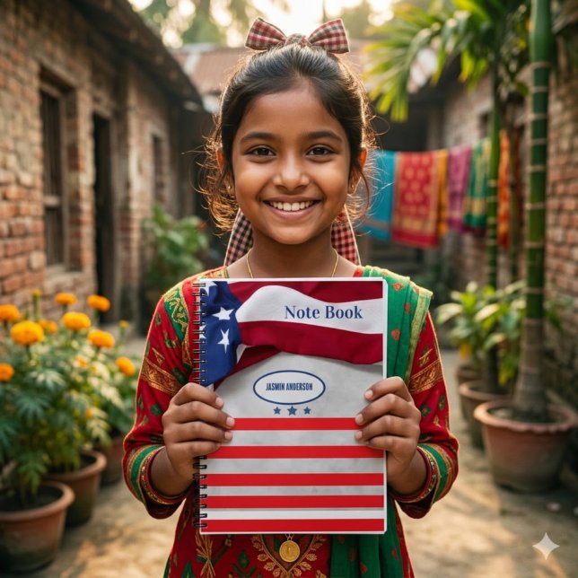 Personalized American Flag Patriotic USA  Notebook (Creator Uploaded)